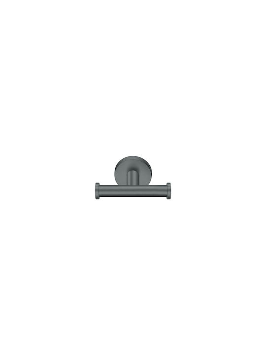 Sanco Gaea Double Bathroom Hook With Screws Silver