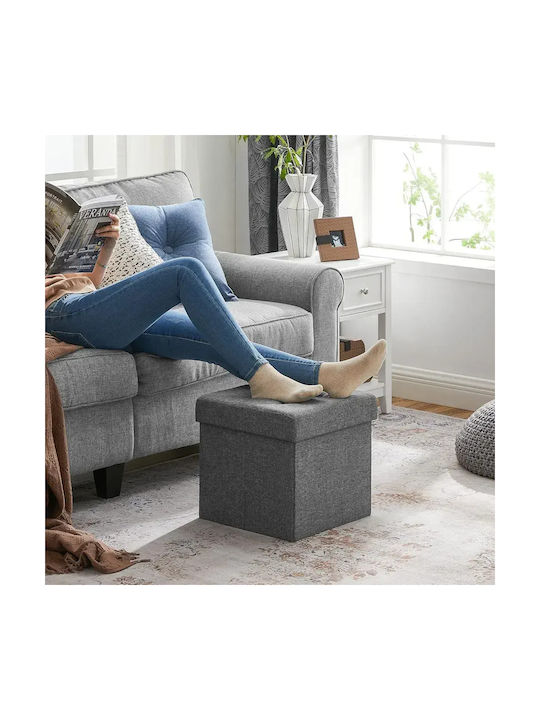 Songmics Hocker Für Das Wohnzimmer Mit Stauraum Hölzernes Grau 38x38x38cm