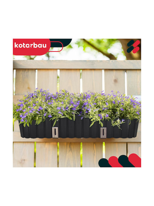 Kotarbau Set of 4 Plastic Planter Boxes Anthracite