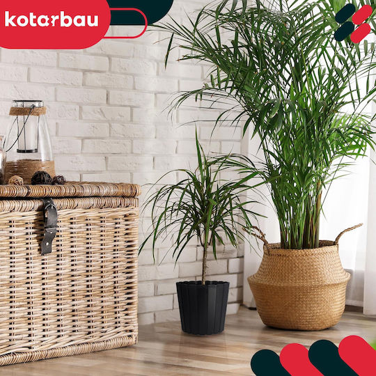 Kotarbau Σετ 4 Γλάστρες Πλαστικές Anthracite