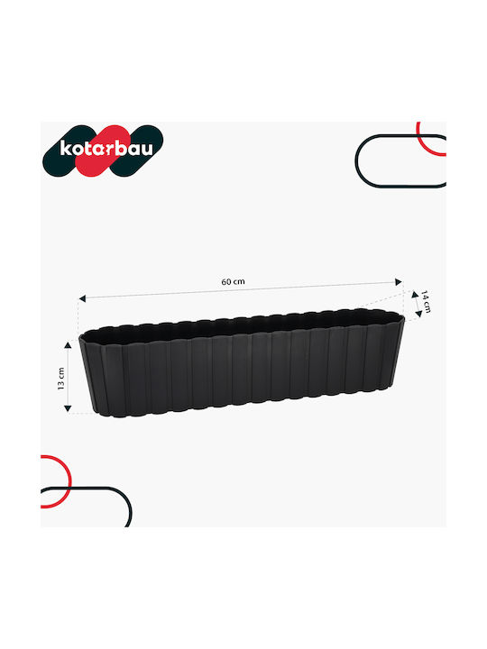 Kotarbau Set of 4 Plastic Planter Boxes Anthracite