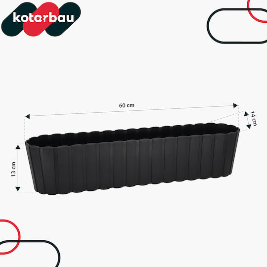 Kotarbau Set 4 Kunststoff Blumenkästen Anthrazit