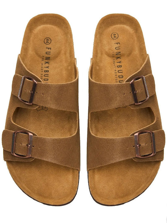 Leather Men's Sandals in Beige Colour