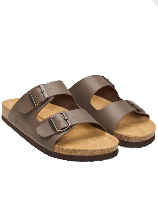 Funky Buddha Leather Men's Sandals in Brown Colour