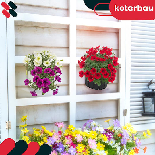 Kotarbau Σετ 4 Γλάστρες Πλαστικές Rustic White