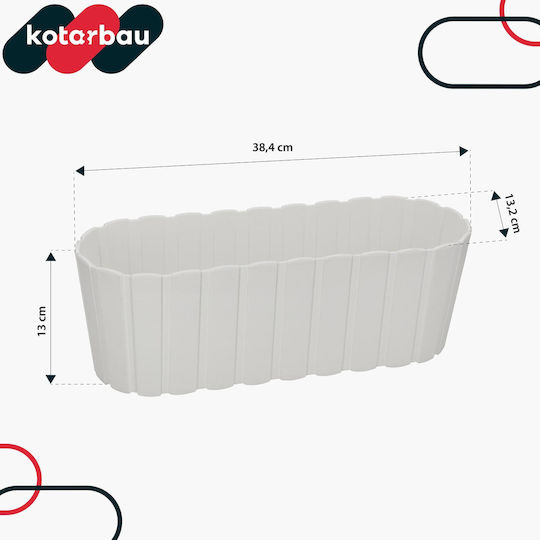 Kotarbau Σετ 4 Ζαρντινιέρες Ξύλινες White