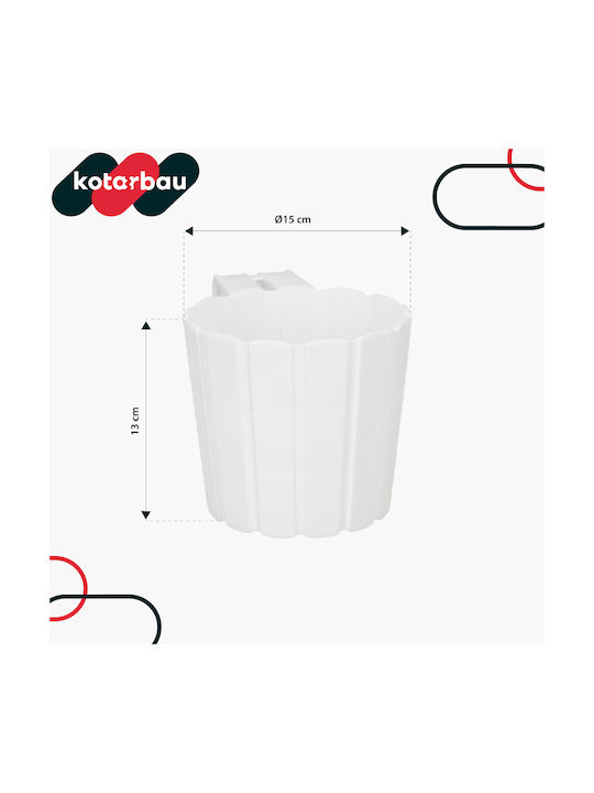 Kotarbau Σετ 4 Γλάστρες Πλαστικές Rustic White