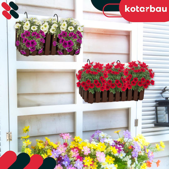 Kotarbau Set 4 Ghivece De Flori Din Lemn Maro