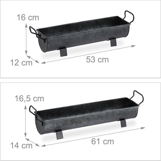 Relaxdays Set 2 Ghivece Anthracite