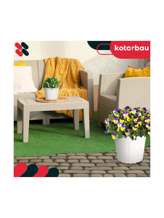Kotarbau Γλάστρα Πλαστική White 18x18εκ.