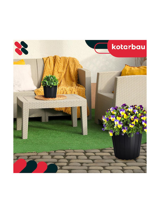 Kotarbau Γλάστρα Πλαστική Anthracite 15x15εκ.