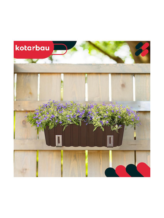 Kotarbau Set of 2 Wooden Brown Planter Boxes