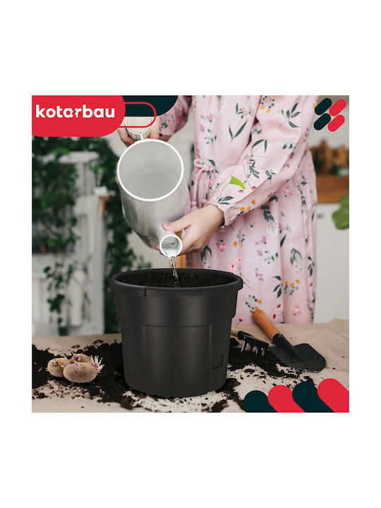 Kotarbau Set of 4 Plastic Black Flower Pots