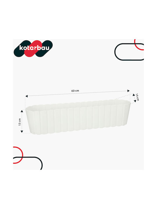 Kotarbau Σετ 4 Ζαρντινιέρες Πλαστικές Rustic White