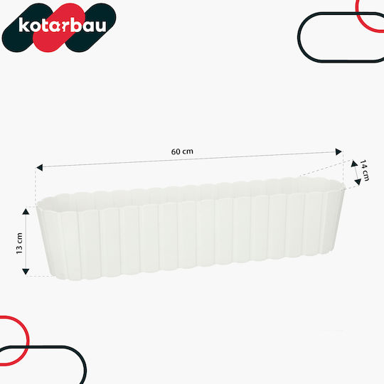 Kotarbau Set 4 Kunststoff Blumenkästen Rustikal Weiß