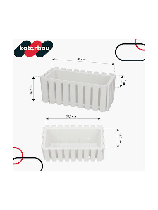 Kotarbau Σετ 4 Γλάστρες Ξύλινες Rustic White Kotarbau Σετ 4 Γλάστρες Ξύλινες Rustic White