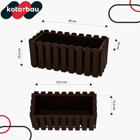 Kotarbau Σετ 4 Γλάστρες Ξύλινες Rustic Brown Kotarbau Σετ 4 Γλάστρες Ξύλινες Rustic Brown