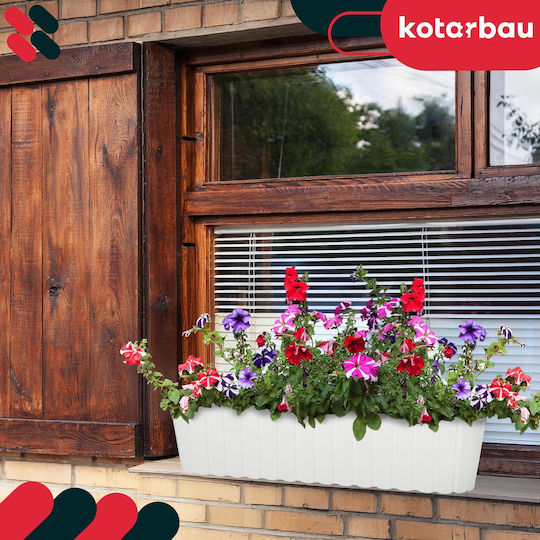 Kotarbau Set 4 Kunststoff Blumenkästen Rustikal Weiß