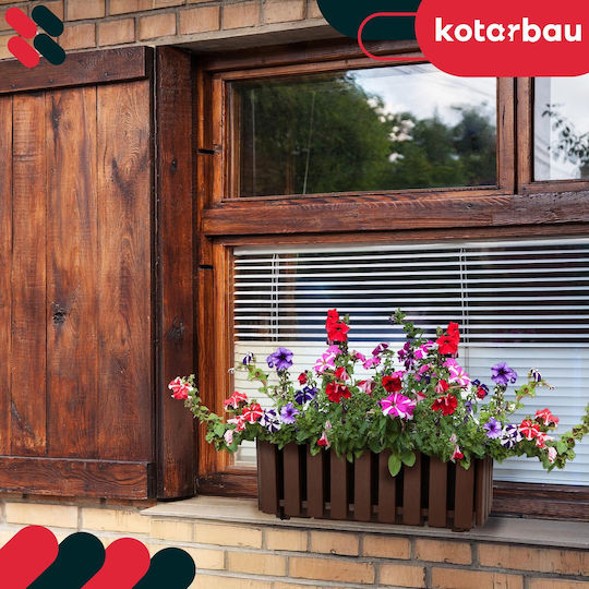 Kotarbau Set of 4 Rustic Brown Wooden Flower Pots