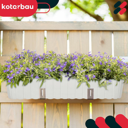 Kotarbau Set 4 Kunststoff Blumenkästen Rustikal Weiß