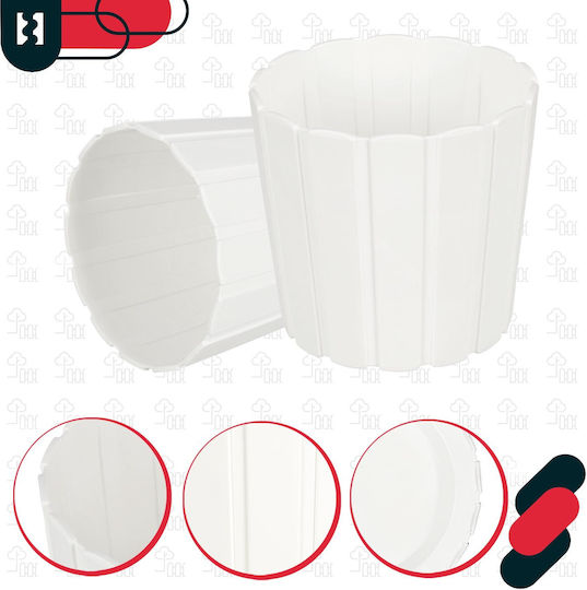 Kotarbau Ghiveci De Flori Din Plastic Alb