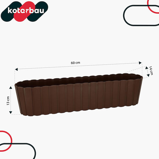 Kotarbau Kotarbau Kunststoff Blumenkasten Rustikales Braun 13 cm