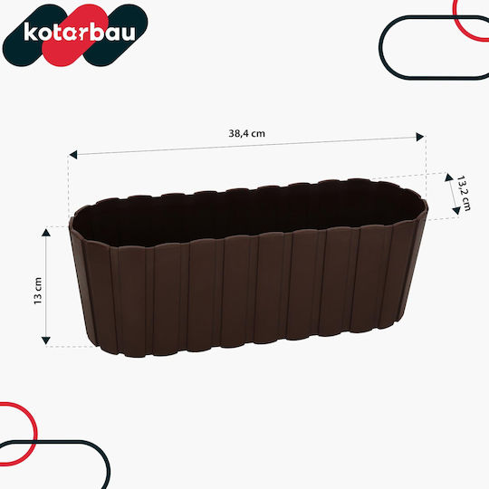 Kotarbau Set of 4 Wooden Brown Planter Boxes