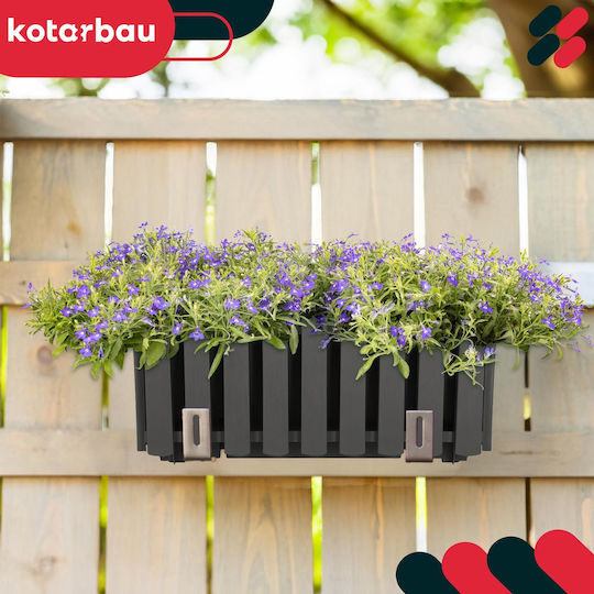 Kotarbau Комплект 4 Дървени Саксии За Цветя Rustic Сиви