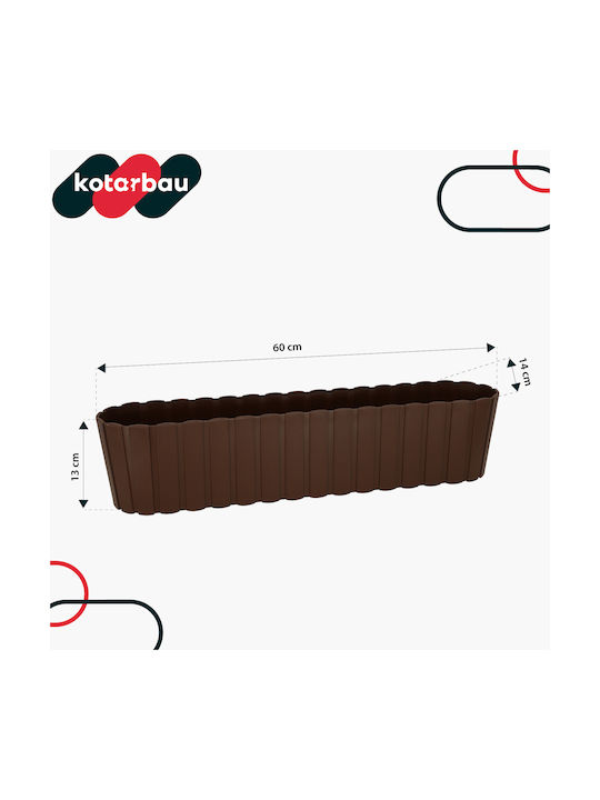 Kotarbau Set 4 Ghivece de Flori Plastice Maro Rustic