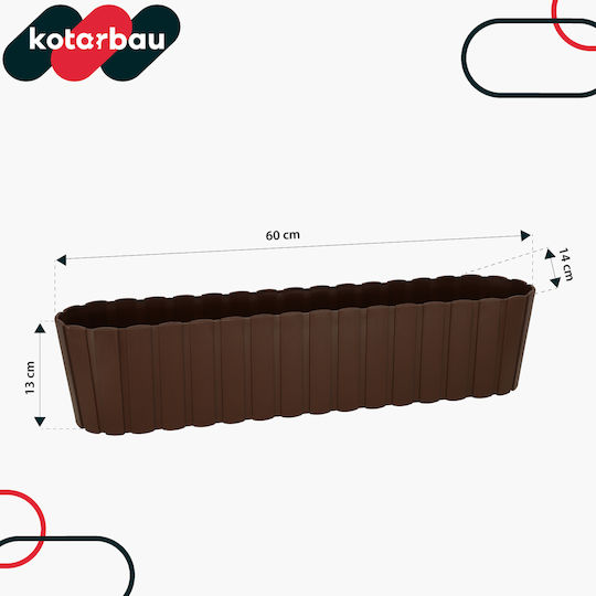Kotarbau Set of 4 Rustic Brown Plastic Flower Pots