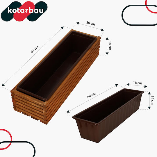 Kotarbau Дървена Кутия За Саксии Oak 20x20см