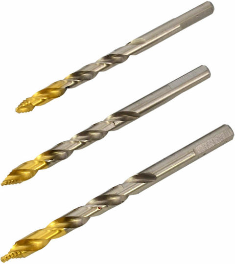 AWTools Set 19 Titanium HSS Drills With Cylindrical Drill Top For Metal