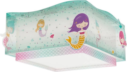 Ango Mermaids Einfaches Licht Kinderzimmer-Deckenleuchte aus Kunststoff 15W mit E27 Fassung Türkis