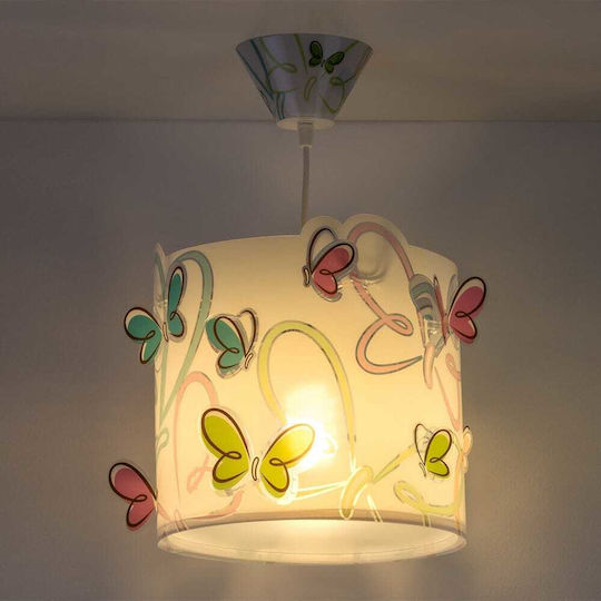 Ango Butterfly Μονόφωτο Παιδικό Φωτιστικό Κρεμαστό από Πλαστικό 15W με Υποδοχή E27 Λευκό 16.5cm