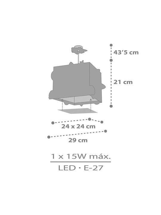 Ango Rocket Single-Light Kids Ceiling Pendant Light Made of Plastic 15W with E27 Socket Light Blue
