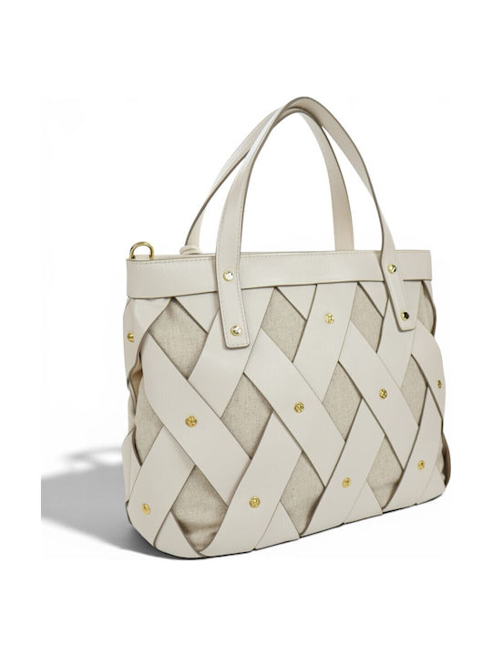 Leder Damen Schultertasche Beige