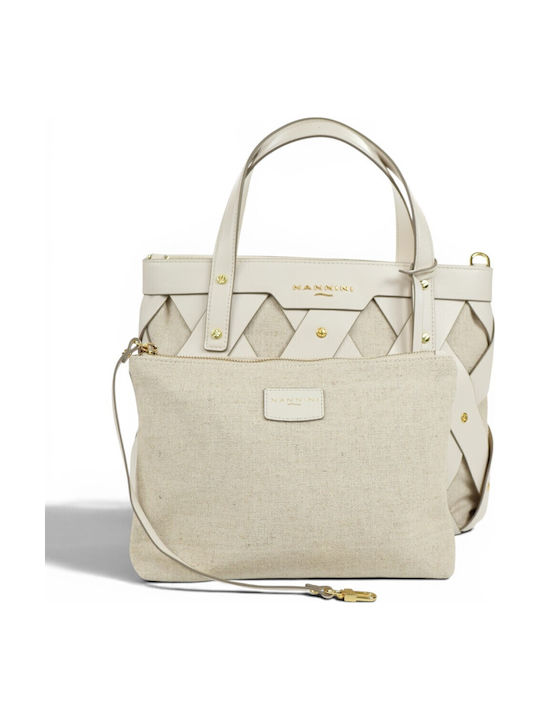 Leder Damen Schultertasche Beige