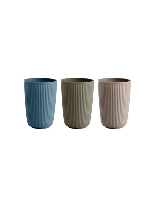 Day & Night Set of Plastic Water Glasses in Beige Colour 300ml 4 Pieces