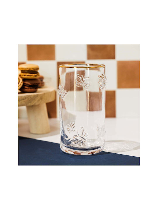 Koart Myla Set Water Glasses Made of Glass in Gold Colour 420ml Glass Water Glasses 6 Pieces