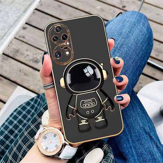 Husă Telefon 2în1 Flippy Compatibil Huawei P60 Pro Husă TPU Inclusă Stand Tip Astronaut Protecție Cameră Neagră