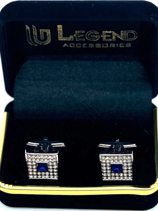 Legend Accessories Μανικετόκουμπα από Ασήμι σε Μπλε Χρώμα Legend Accessories Μανικετόκουμπα από Ασήμι σε Μπλε Χρώμα