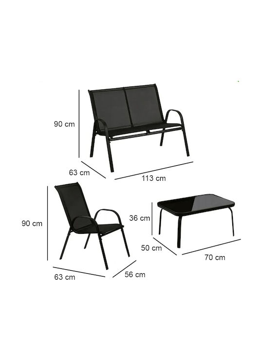 Best Outdoor Living Room Set 4 Pieces Black