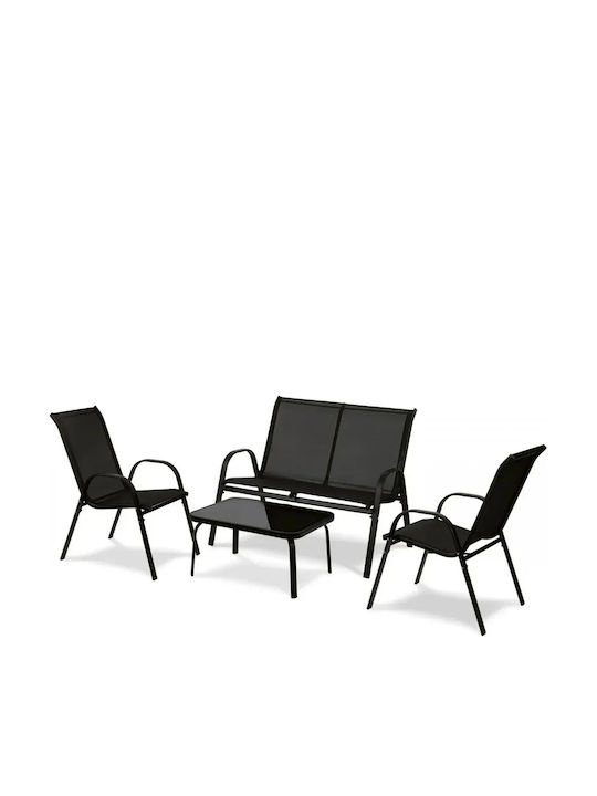 Best Outdoor Living Room Set 4 Pieces Black