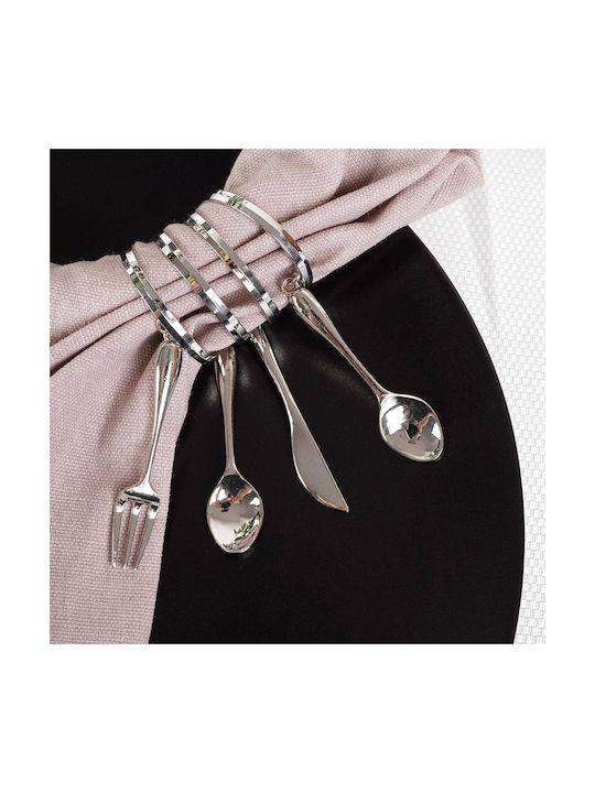 Vilde Metallic Silver Napkin Holder 4x4cm