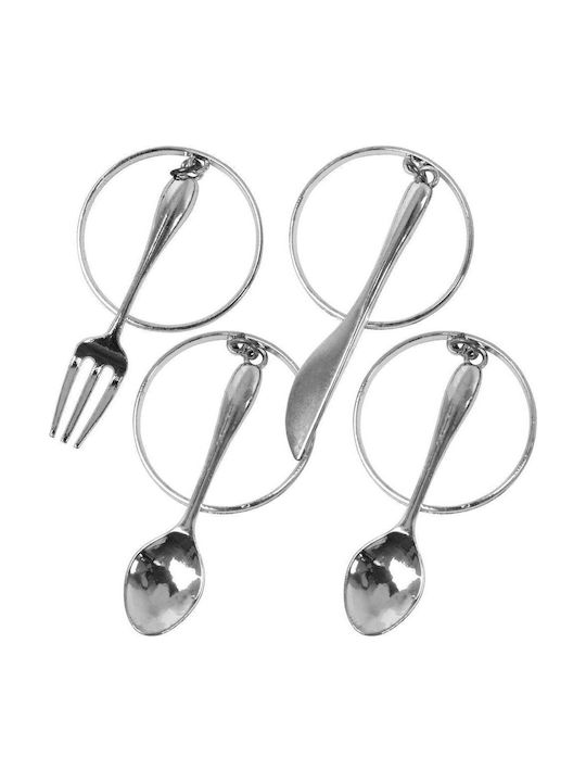 Vilde Metallic Silver Napkin Holder 4x4cm