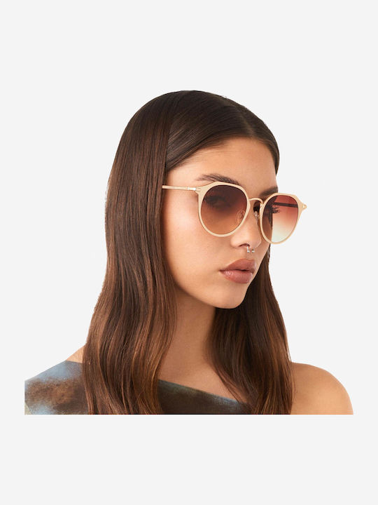 Hawkers Warwick Unisex Γυαλιά Ηλίου με Χρυσό Μεταλλικό Σκελετό και Χρυσό Φακό