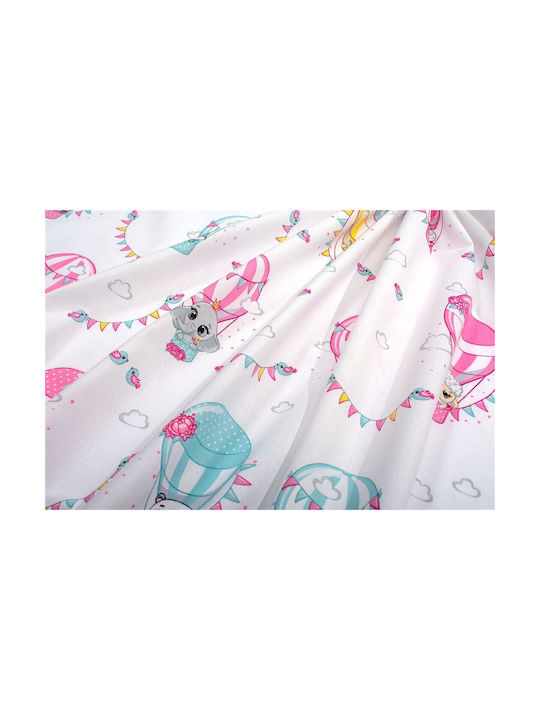 Dimcol Σετ Μονά The Floating Zoo 597 White-pink 160x240cm