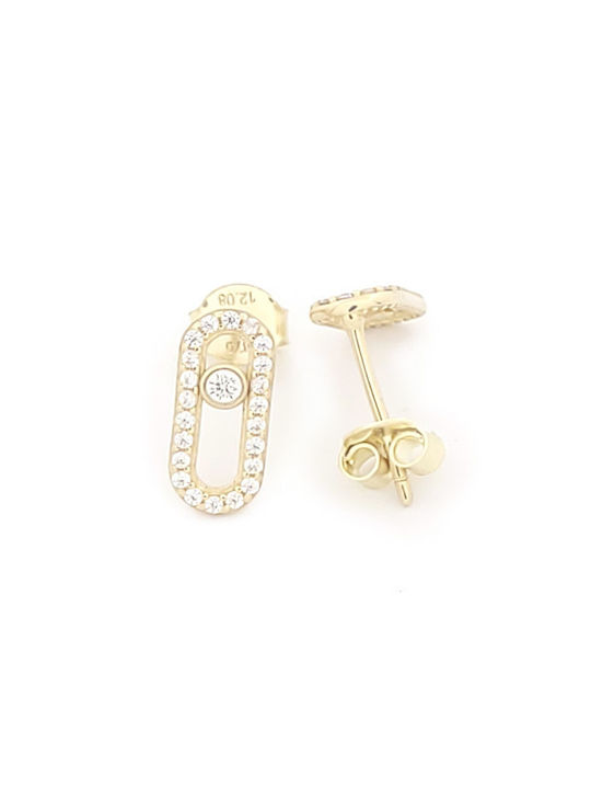 Stud Earrings Made of 9K Gold with Stones Earrings