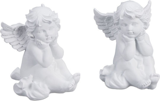 Set 2 Figurine Înger de Mormânt Relaxdays Alb 10x7x9 Cm Set 2 Figurine Înger de Mormânt Relaxdays Alb 10x7x9 Cm