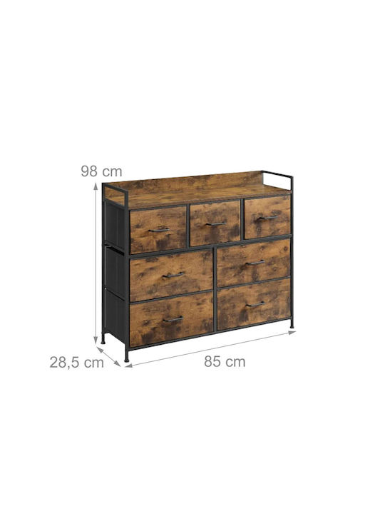 Sertar De Depozitare Din Metal și Lemn L98xL28.5xÎ85cm